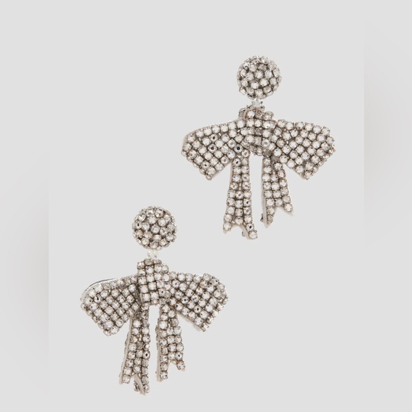Oscar de la Renta Beaded Bow Earrings - Picture 3 of 6